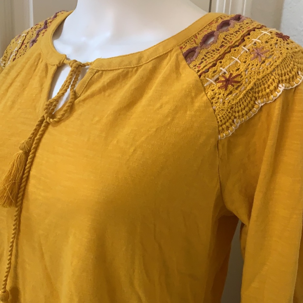 Women’s Bright Peasant Top in Mango Mojito Size L NWT